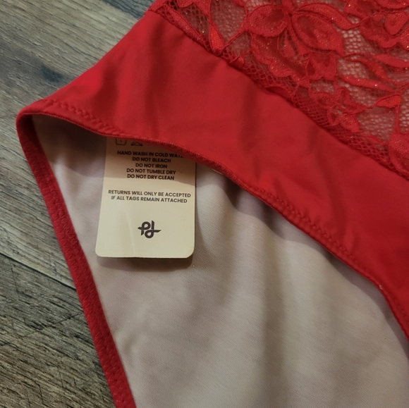 Popilush Red Lace Cap Sleeve Shapewear Tummy Control Going Out Top Bodysuit XXL - Picture 11 of 11